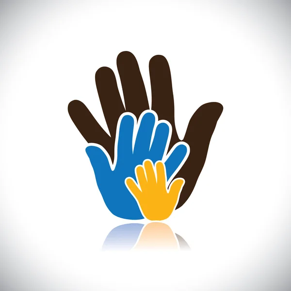 Fargerike håndikoner (tegn) til personer som viser familiebegrepet - – stockvektor