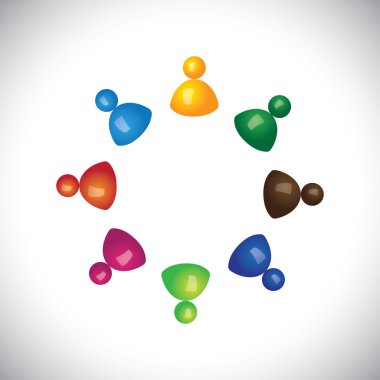 renkli 3d çocuk veya çocuklar birlikte oynayan ve having fun - v