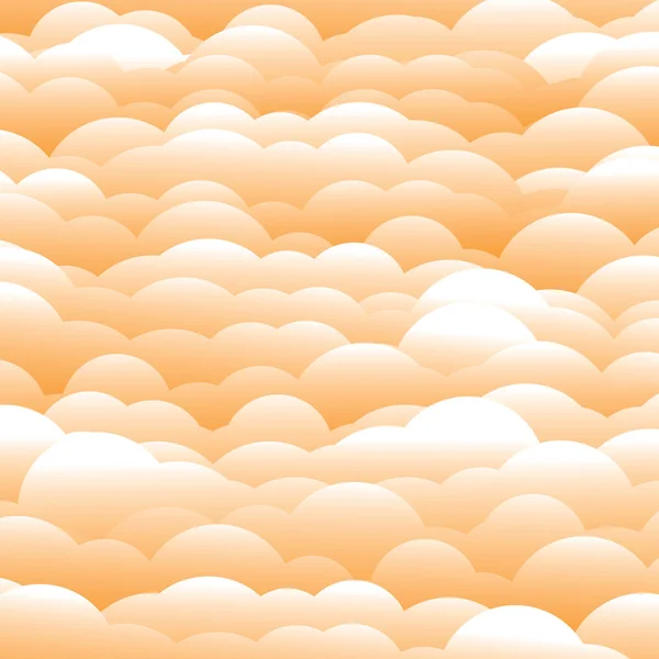 Abstract 3d orange evening clouds background (backdrop) - vector — Stock Vector