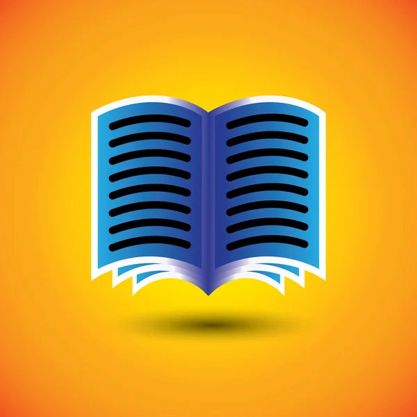 Abstrait livre numérique ou e-book signe sur fond orange - vect — Image vectorielle