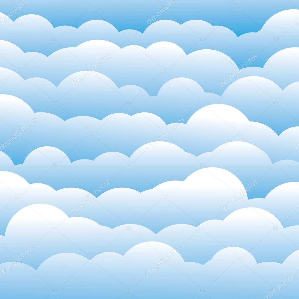 abstract blue 3d fluffy clouds background (backdrop) - vector gr
