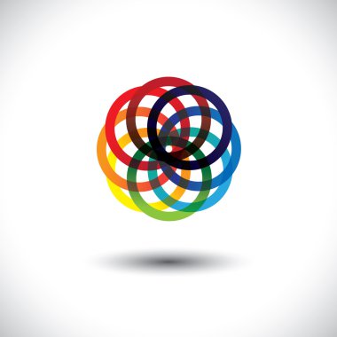 renkli daireler çeşitli parlak canlı col kavramı vektörü