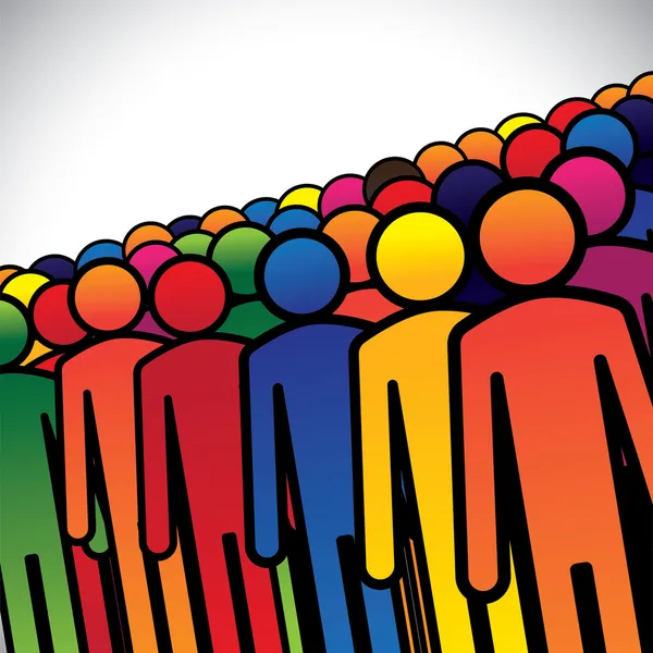 Gruppo colorato astratto di persone o lavoratori o dipendenti - conc — Vettoriale Stock