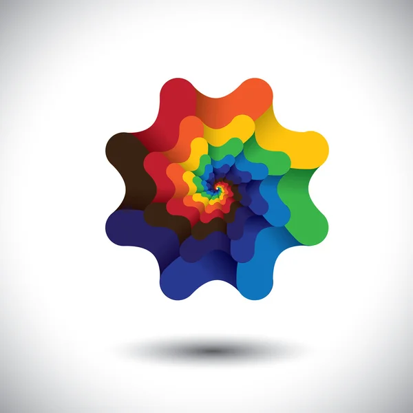 抽象多彩无限螺旋的明亮的颜色-花卉 desi — 图库矢量图片