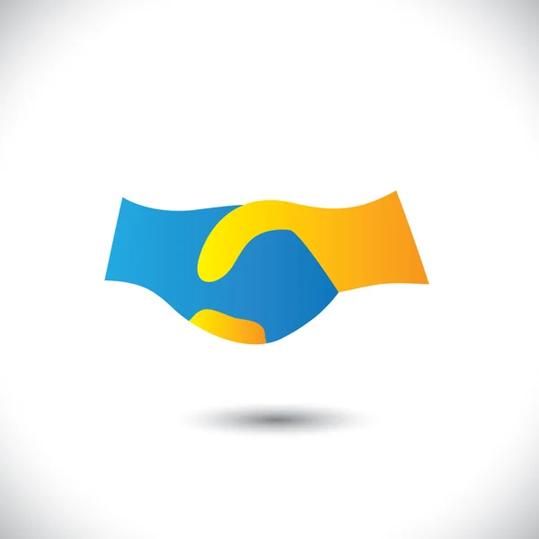 Vector icon of hand shake - symbol of trust, partnership & frien — Stock Vector