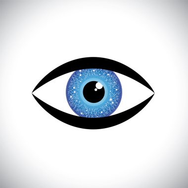 beautiful blue color human eye icon with tech circuit in iris clipart