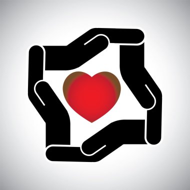 koruma veya insan kalp kavramı vektörünün güvenliği