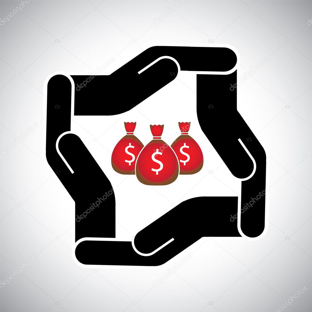 protection or safety of money, saving currency concept vector