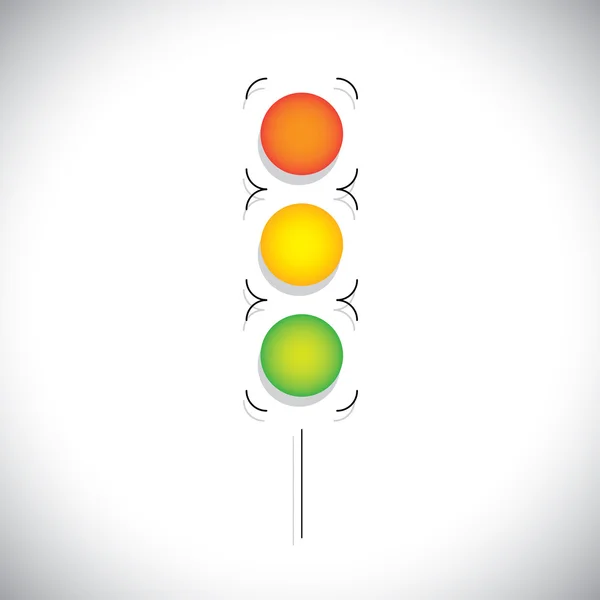 Vector de señal de tráfico abstracto con luces rojas, naranjas y verdes — Vector de stock
