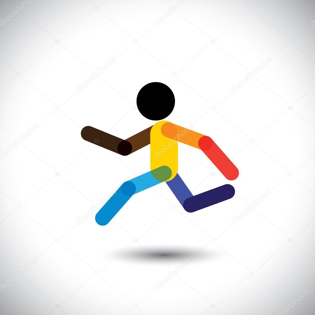 Colorful vector icon of a person jogging for better health