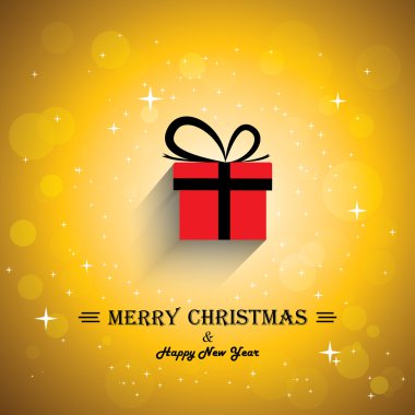 hediye simgesi - kavram ve neşeli Noel tebrik kartı poster