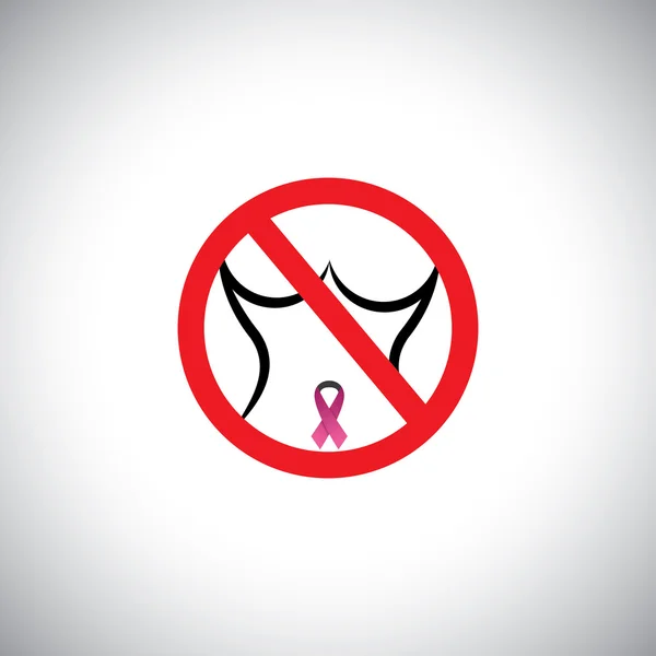 Protect from breast cancer sign - abstract concept vector. — Stock Vector