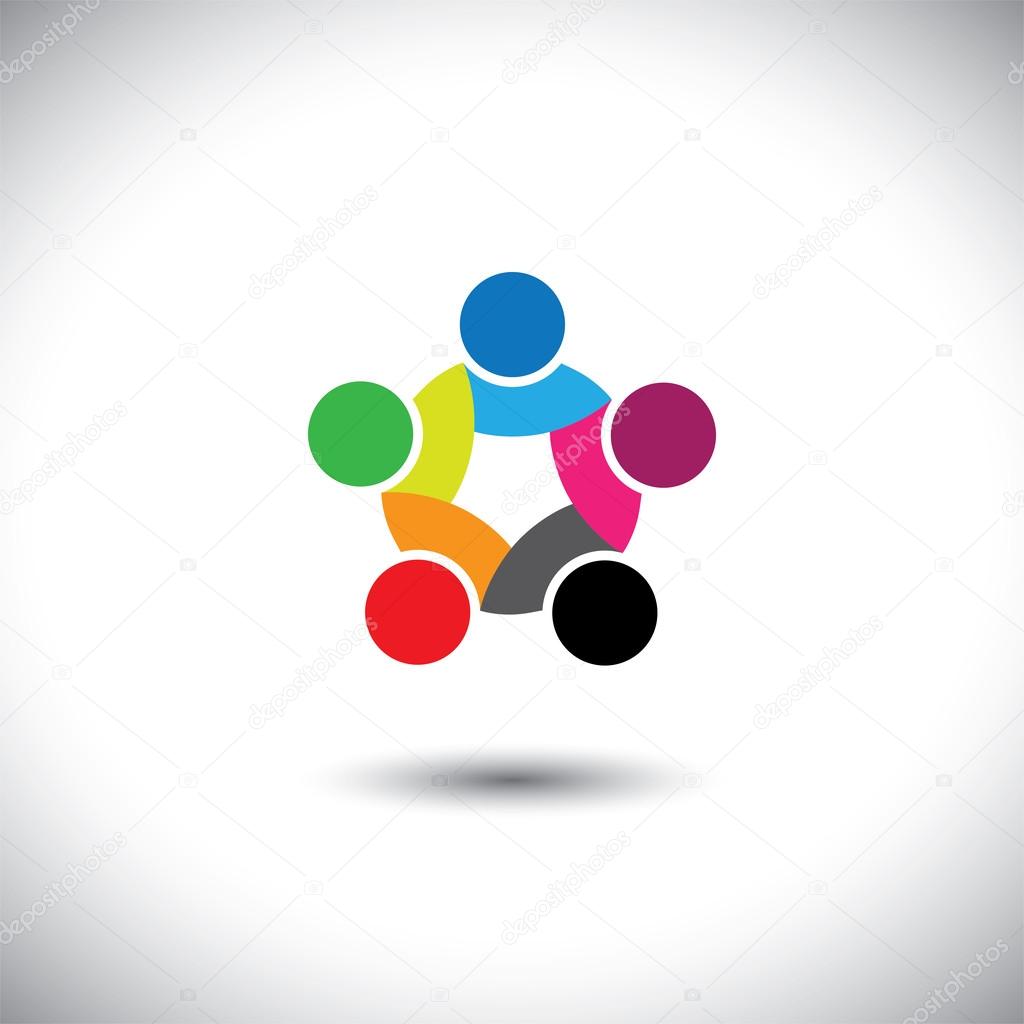 Colorful abstract concept vector of people unity, solidarity