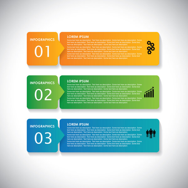 colorful labels with sequence of steps - vector infographic ban