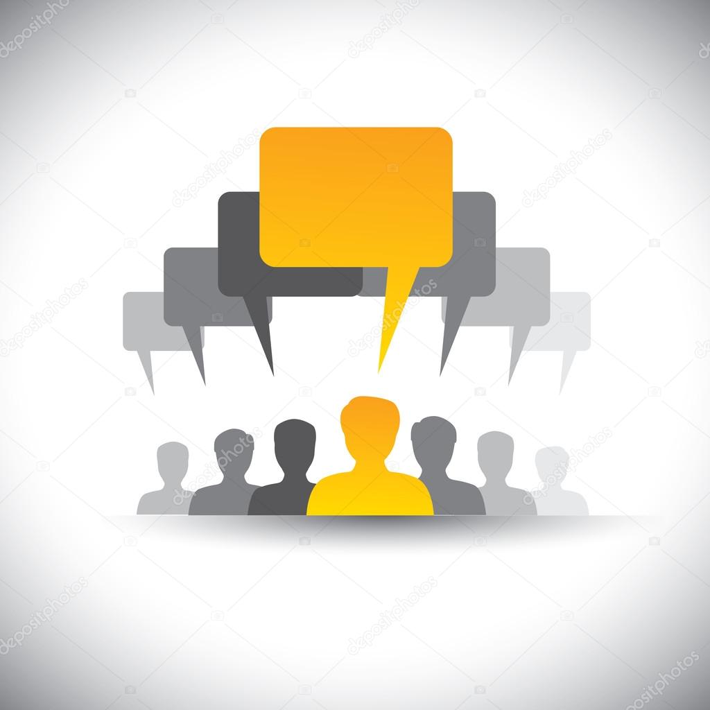abstract icons of company staff or employee meeting - vector gr