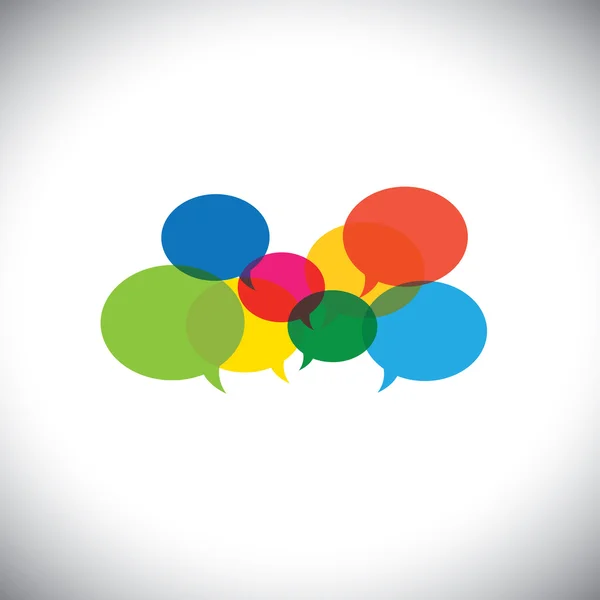 Konuşma balonu simgeler veya sohbet işaretler - iletişim vektör kavramı — Stok Vektör
