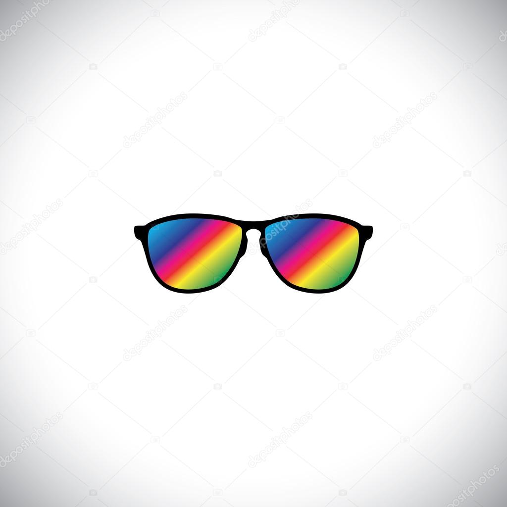 concept vector of traveler or tourist wearing colorful glasses.