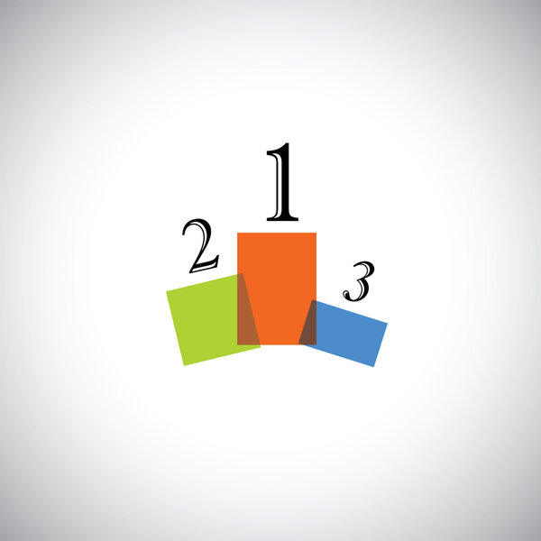 абстрактная красочная икона подиума - векторная концепция успеха
