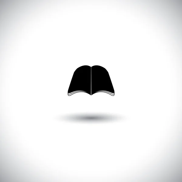 Concepto icono vectorial como silueta - signo de libro en negro — Vector de stock