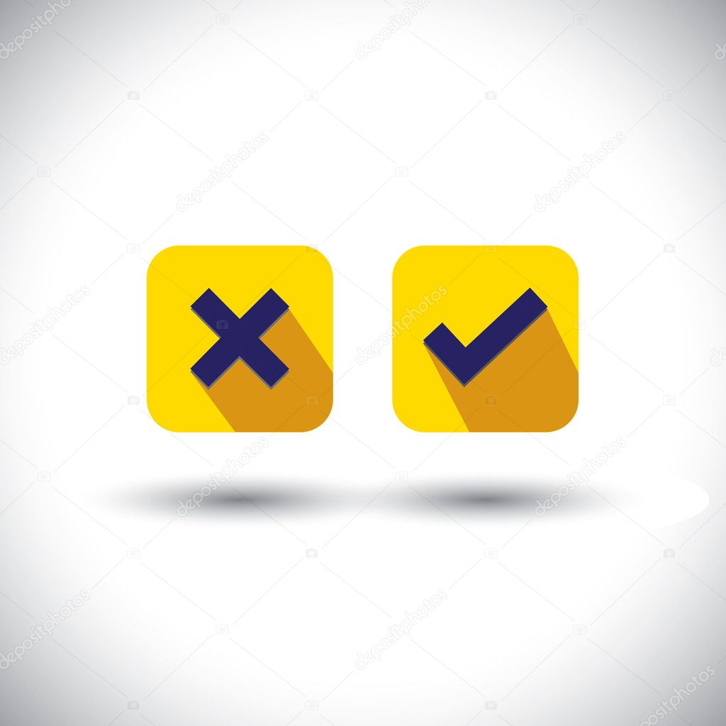 vector icon - flat design check mark or choice icons.