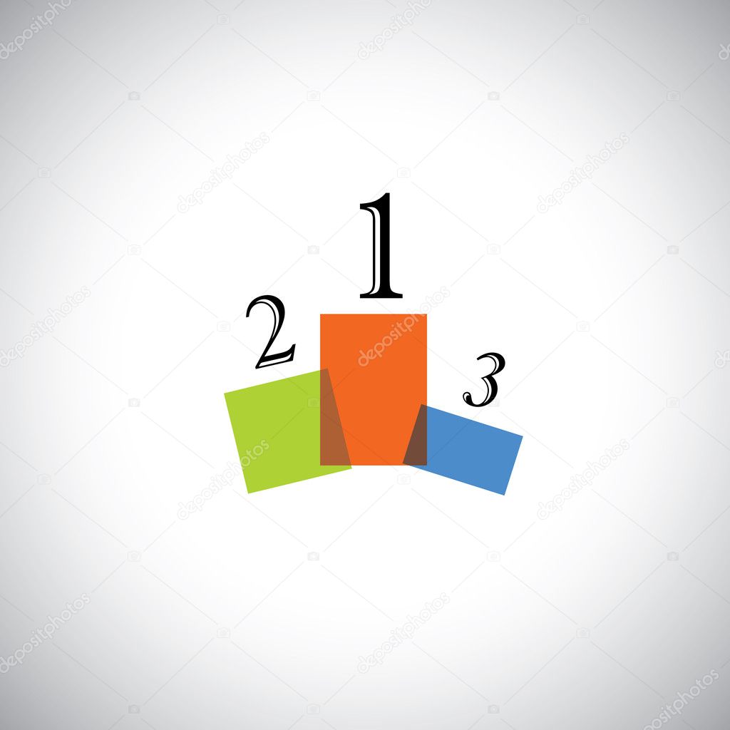 abstract colorful podium icon - success vector concept