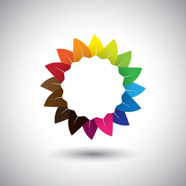 Vacker färgglad blomma färg hjul vektor icon — Stock vektor