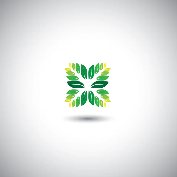 Graphique vectoriel de feuilles décoratives colorées - concept écologique — Image vectorielle