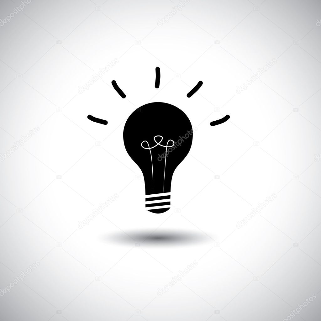 creative idea light bulb on white background - concept vector ic
