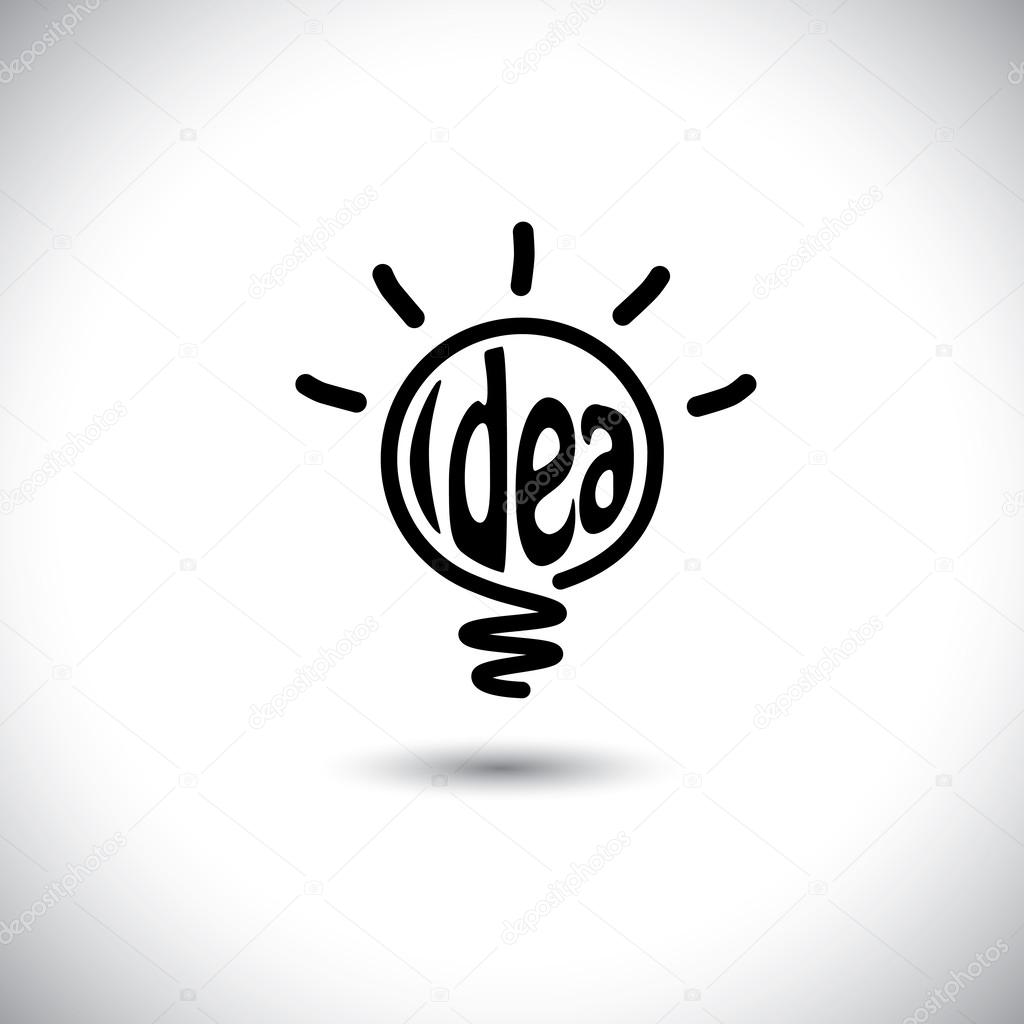 abstract idea bulb glowing - concept vector icon