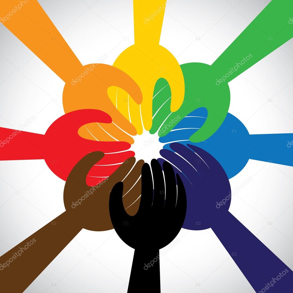 group of hands taking pledge, promise or vow - concept vector ic