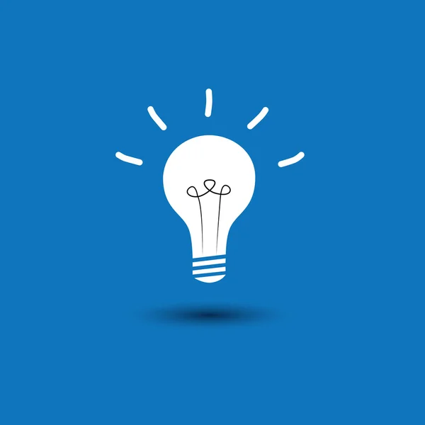 Abstract idea light bulb on blue background - concept vector ico — Stock Vector