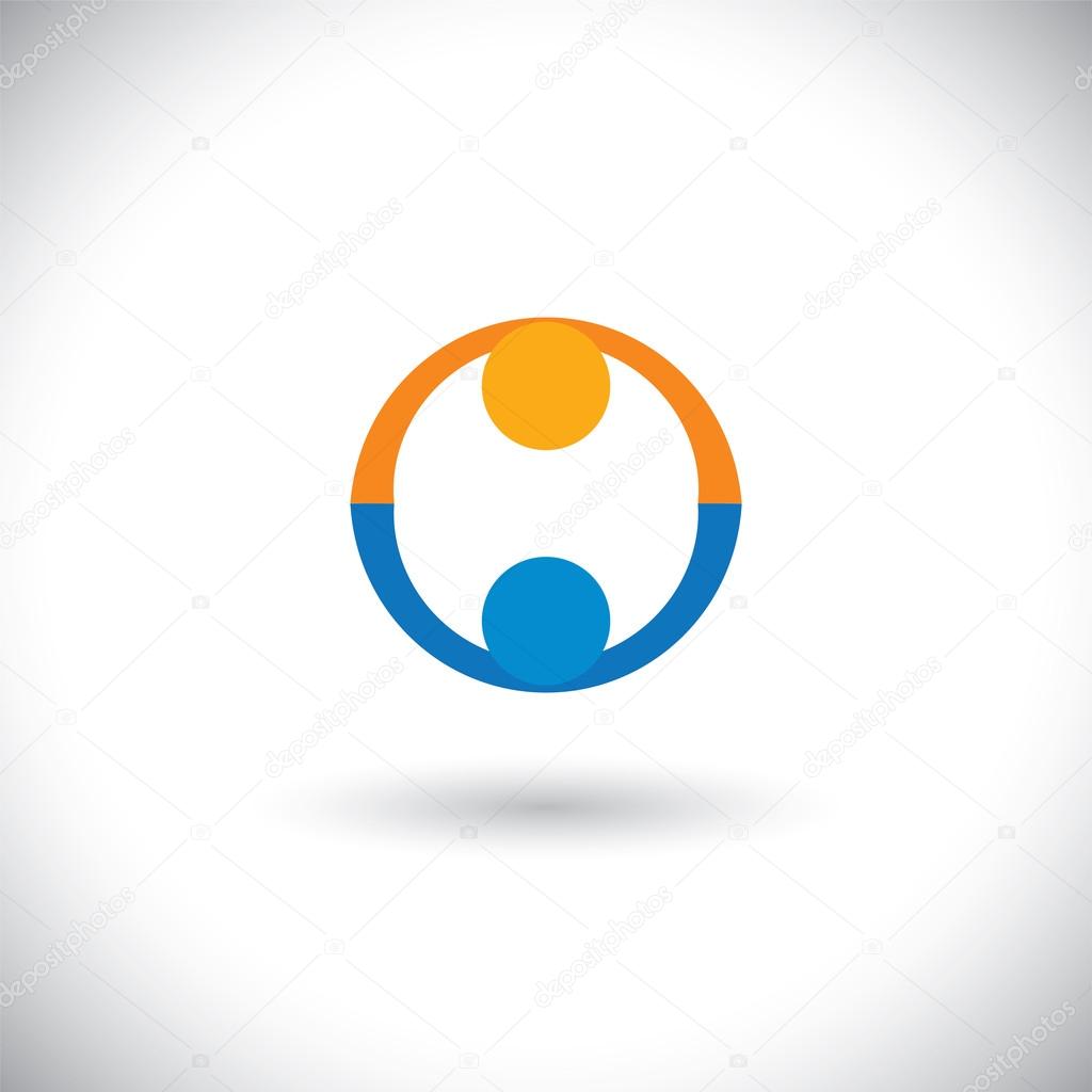 Concept vector of people icons greeting, partnership, deal.