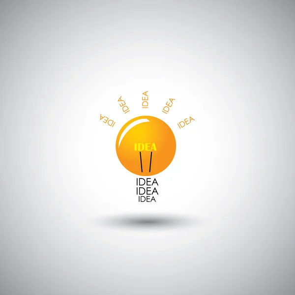 Creative light bulb idea icon - concept vector graphic — Stock Vector