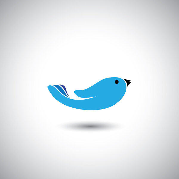 human hand as free flying bird icon - concept vector graphic