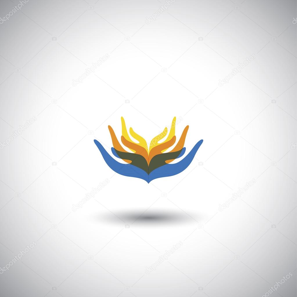 Family people together or unity, friendship, trust - concept vector graphic. This illustration also represents togetherness, meetings, integrity, unity, community, faith, harmony, diversity