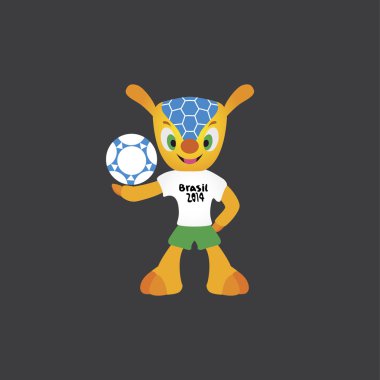 Bir Rio de janeiro - ö. 27 Nisan 2014: fuleco maskotu Vektör formatında