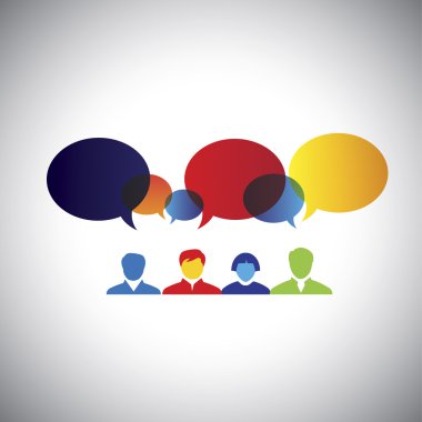 beyin fırtınası, fikir oluşturma, dostluk - kavram vecto Toplantı