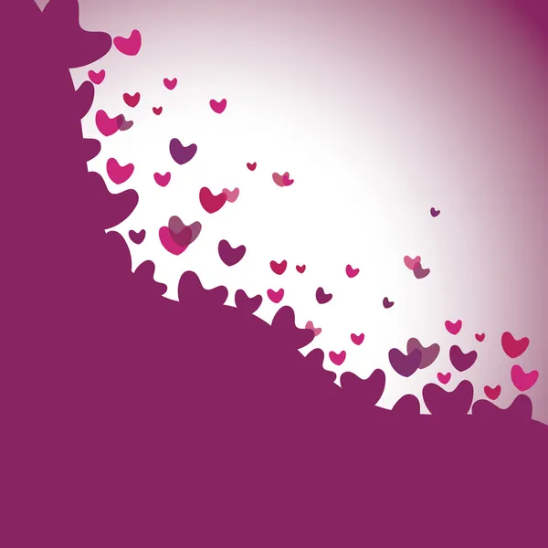 Icônes de coeur rose ou symboles volants et se propageant concept vecto — Image vectorielle