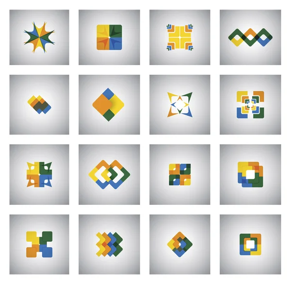 Ícones de negócios em várias formas e cores - conceito vetor gra — Vetor de Stock