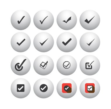 tick mark or right sign vector icons collection set. clipart