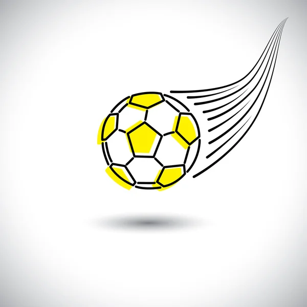 Rychle pohybující fotbal nebo fotbal vektorové ikony — Stockový vektor