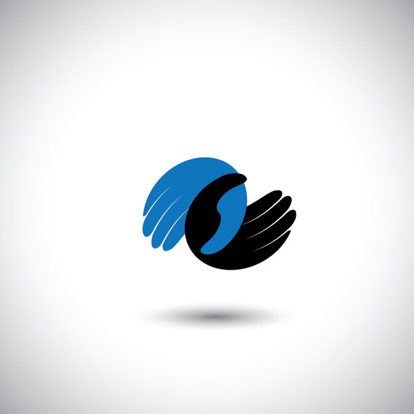 Руки вместе - поддержка, забота, любовь и дружба
