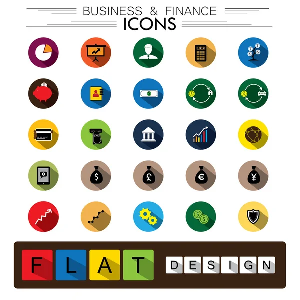 Unternehmen, Finanzen & Internet E-Commerce flache Design-Vektor-Symbole — Stockvektor