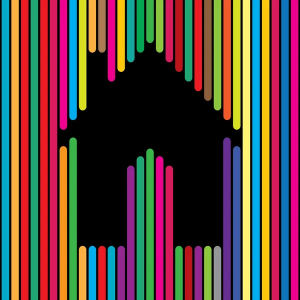 Home, house, apartment icon using colorful lines - concept vecto Stock Illustration