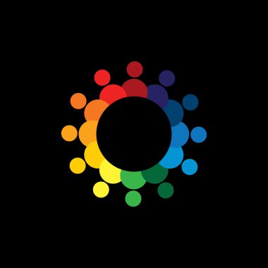 dostluk kavramı vektör - CIR birlikte mutlu, neşeli insanlar