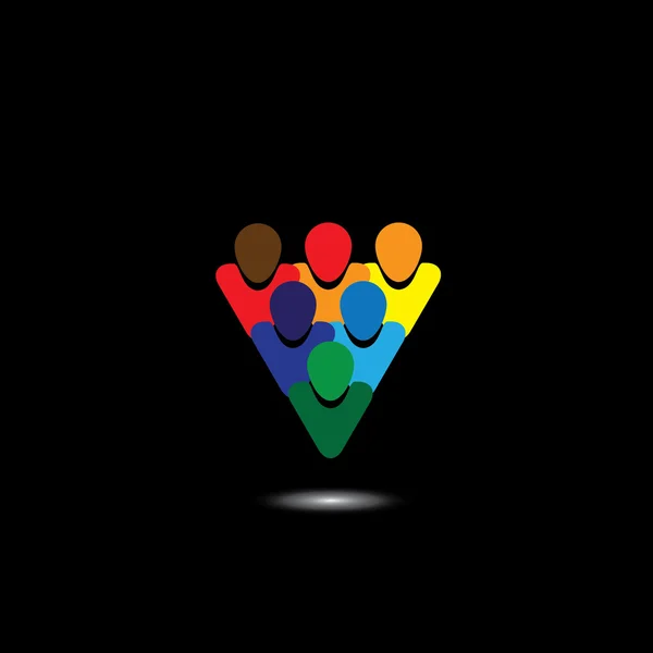 Communauté de personnes colorées montrant l'unité et l'intégrité - concept ve — Image vectorielle