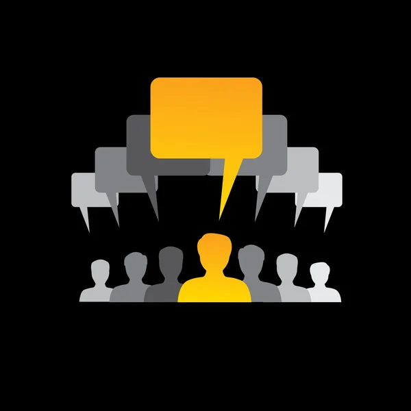 Team van medewerkers communiceren, bespreken & interactie - concept vect — Stockvector