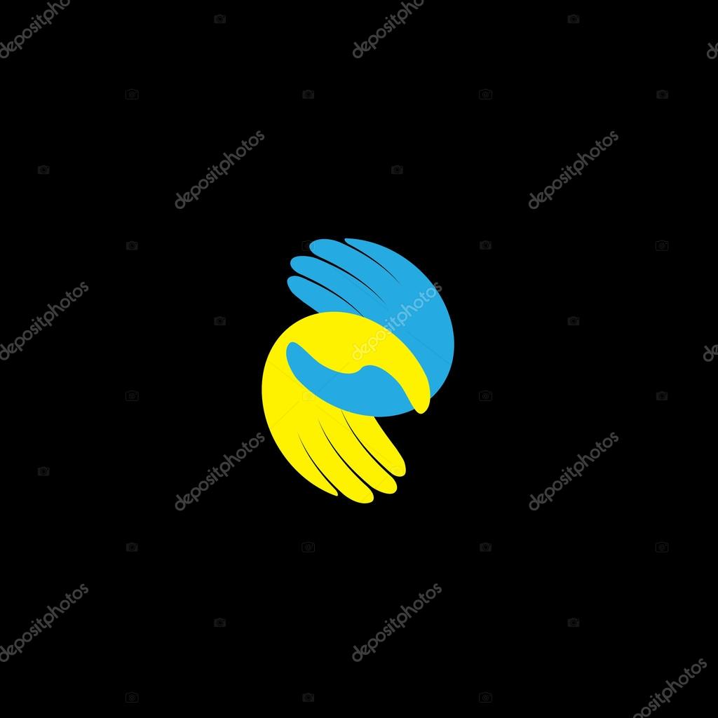 Hands held together - support, care, love & friendship concept vector. This graphic illustration also represents empathy, sympathy, kindness, loyalty, oneness, being connected, compassion