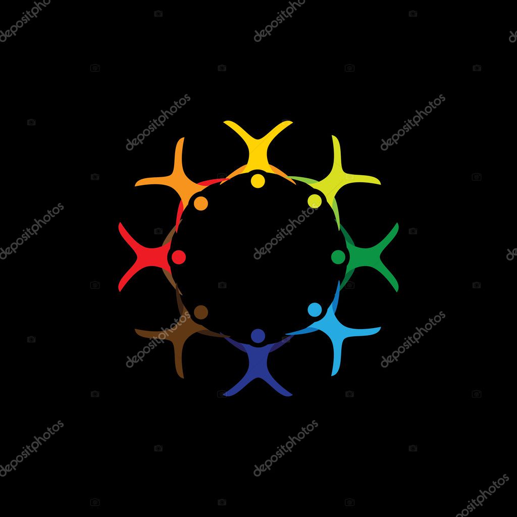 Adventure activity of floating, gliding in air - vector graphic. This illustration also represents students community, team & teamwork, kids playing, happy people, friendship, meetings, togetherness