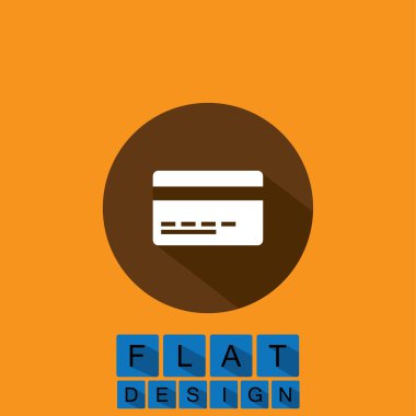 kredi kartı veya bankamatik kartı - vektör grafiği düz tasarım simgesi